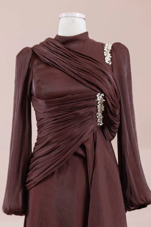 Nedya Tesettür Abiye - FioraofDress - tesettur - abiye - bery burgundy - 38 - hijab - evening - dress