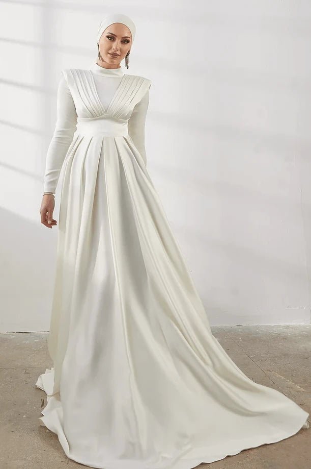 Nida Tesettür Abiye - FioraofDress - tesettur - abiye - 42 - Ekru - hijab - evening - dress