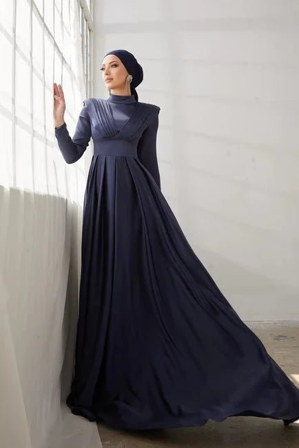 Nida Tesettür Abiye - FioraofDress - tesettur - abiye - 42 - LACİVERT - hijab - evening - dress