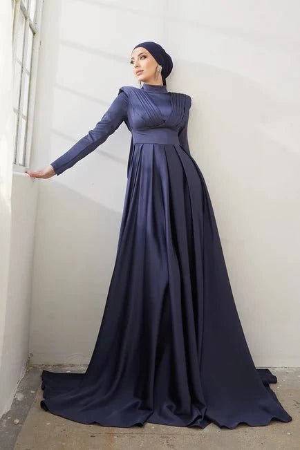 Nida Tesettür Abiye - FioraofDress - tesettur - abiye - 42 - LACİVERT - hijab - evening - dress