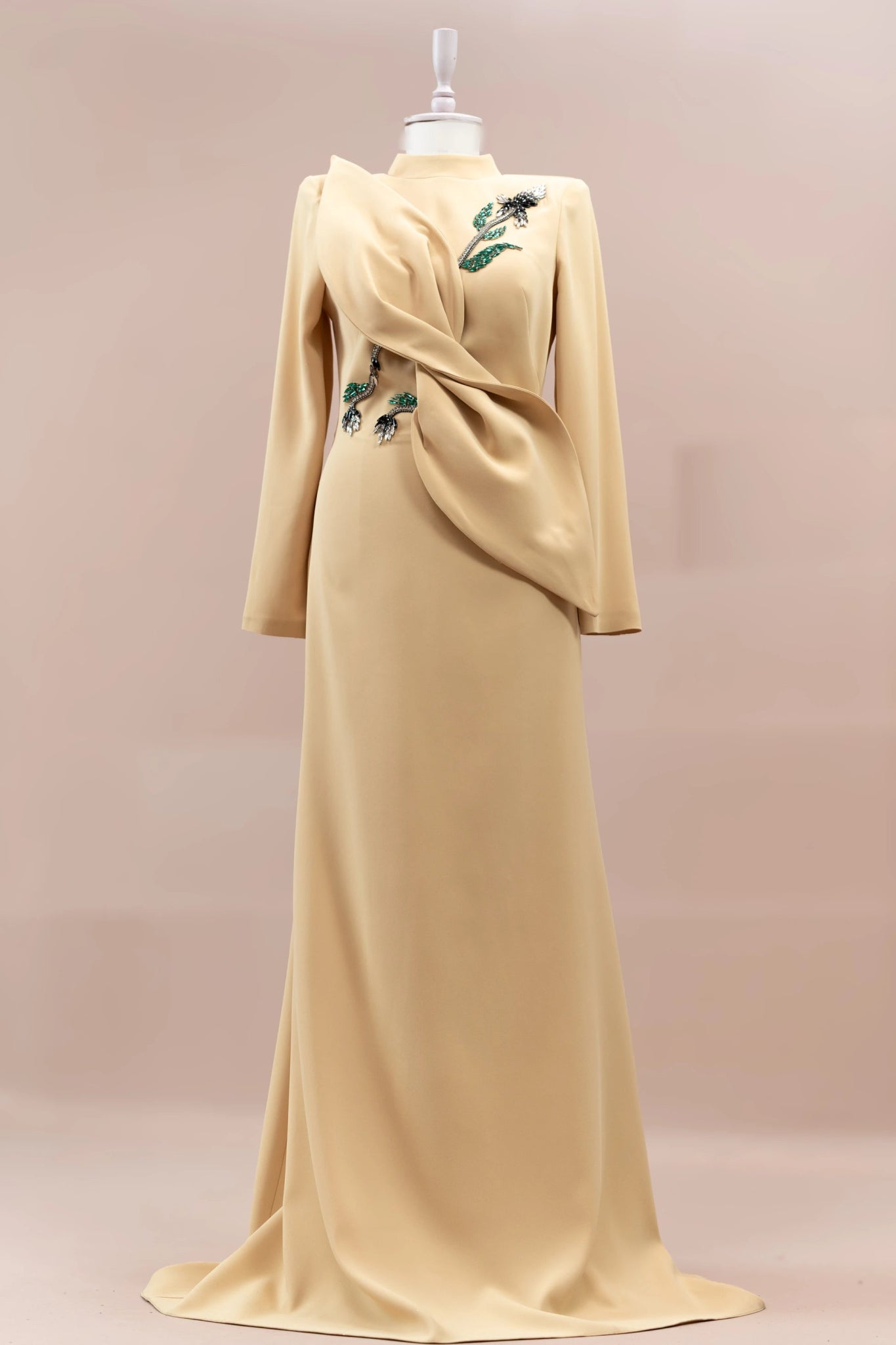 Nira Tesettür Abiye - FioraofDress - tesettur - abiye - Safran - 38 - hijab - evening - dress