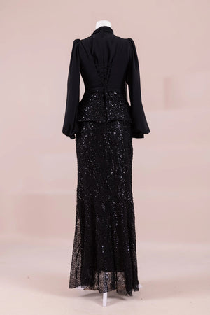 Nisa Tesettür Abiye - FioraofDress - tesettur - abiye - SİYAH - 38 - hijab - evening - dress