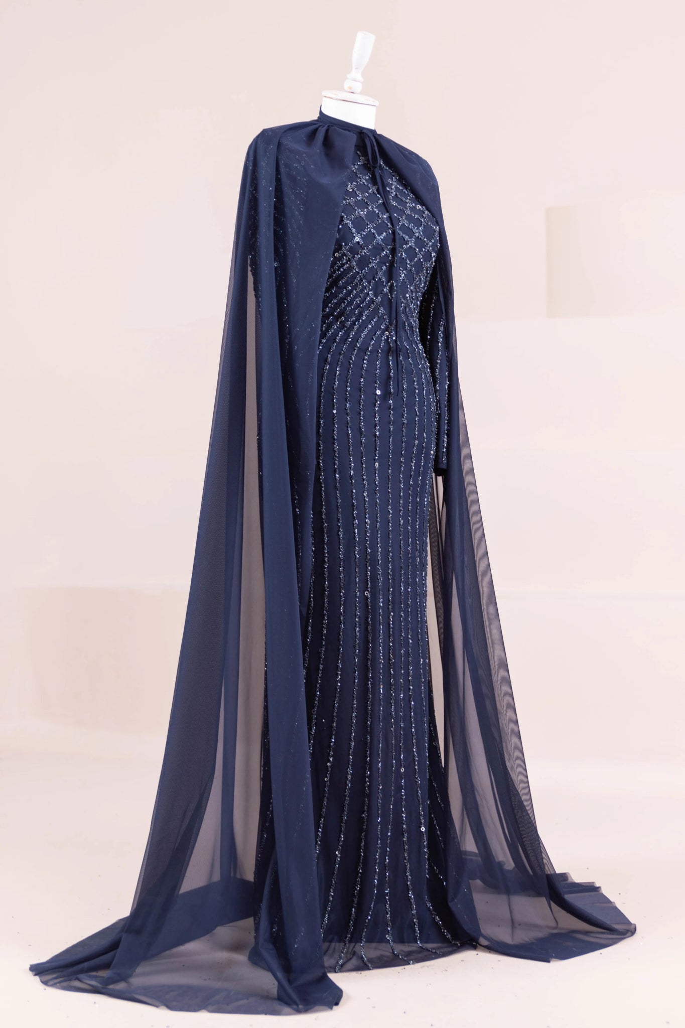 Niva Tesettür Abiye - FioraofDress - tesettur - abiye - LACİVERT - 38 - hijab - evening - dress