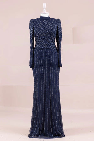 Niva Tesettür Abiye - FioraofDress - tesettur - abiye - LACİVERT - 38 - hijab - evening - dress