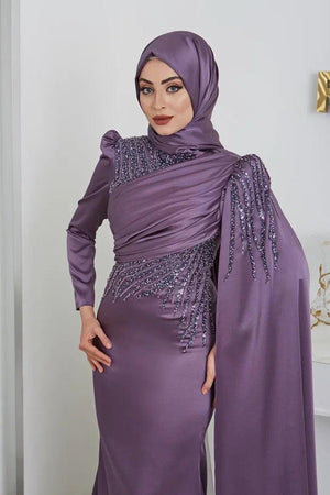 Noura Tesettür Abiye - FioraofDress - tesettur - abiye - 48 - erguvan - hijab - evening - dress
