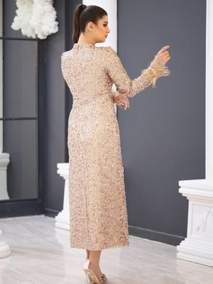Paris Tesettür Abiye - FioraofDress - tesettur - abiye - 48 - GOLD - hijab - evening - dress