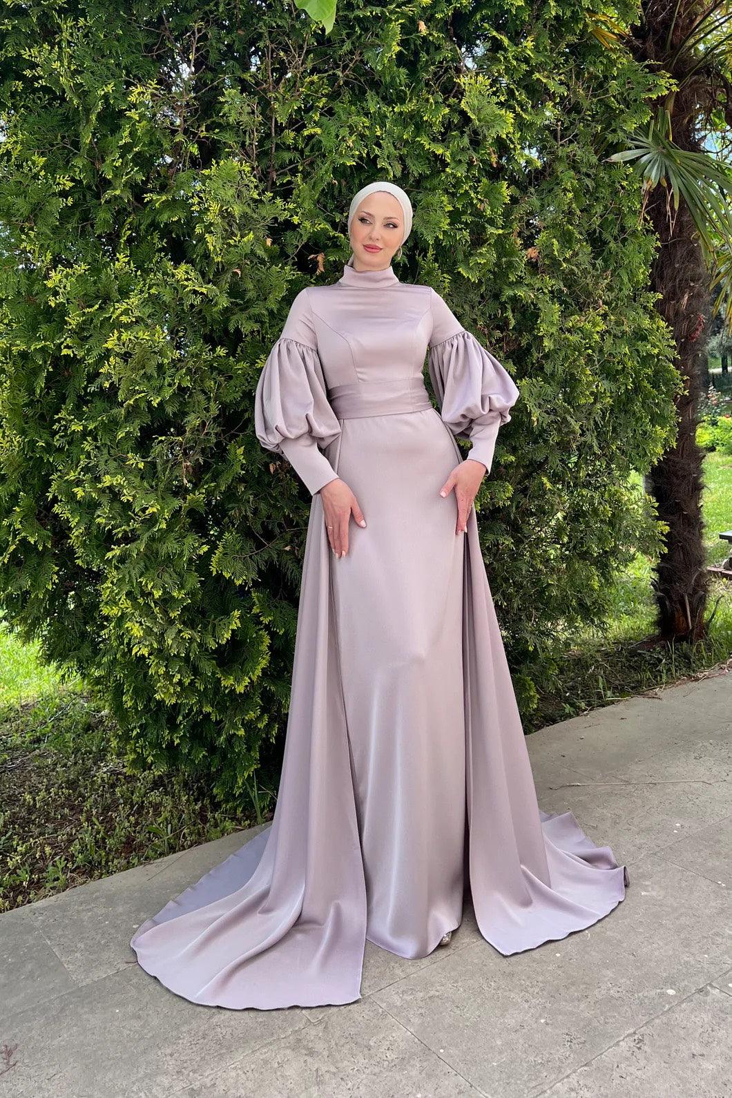 Parla Tesettür Abiye - FioraofDress - tesettur - abiye - 44 - Morr - hijab - evening - dress