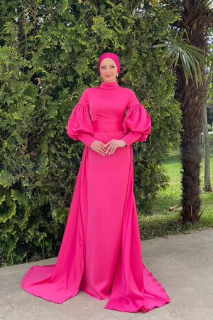 Parla Tesettür Abiye - FioraofDress - tesettur - abiye - 44 - PEMBE - hijab - evening - dress