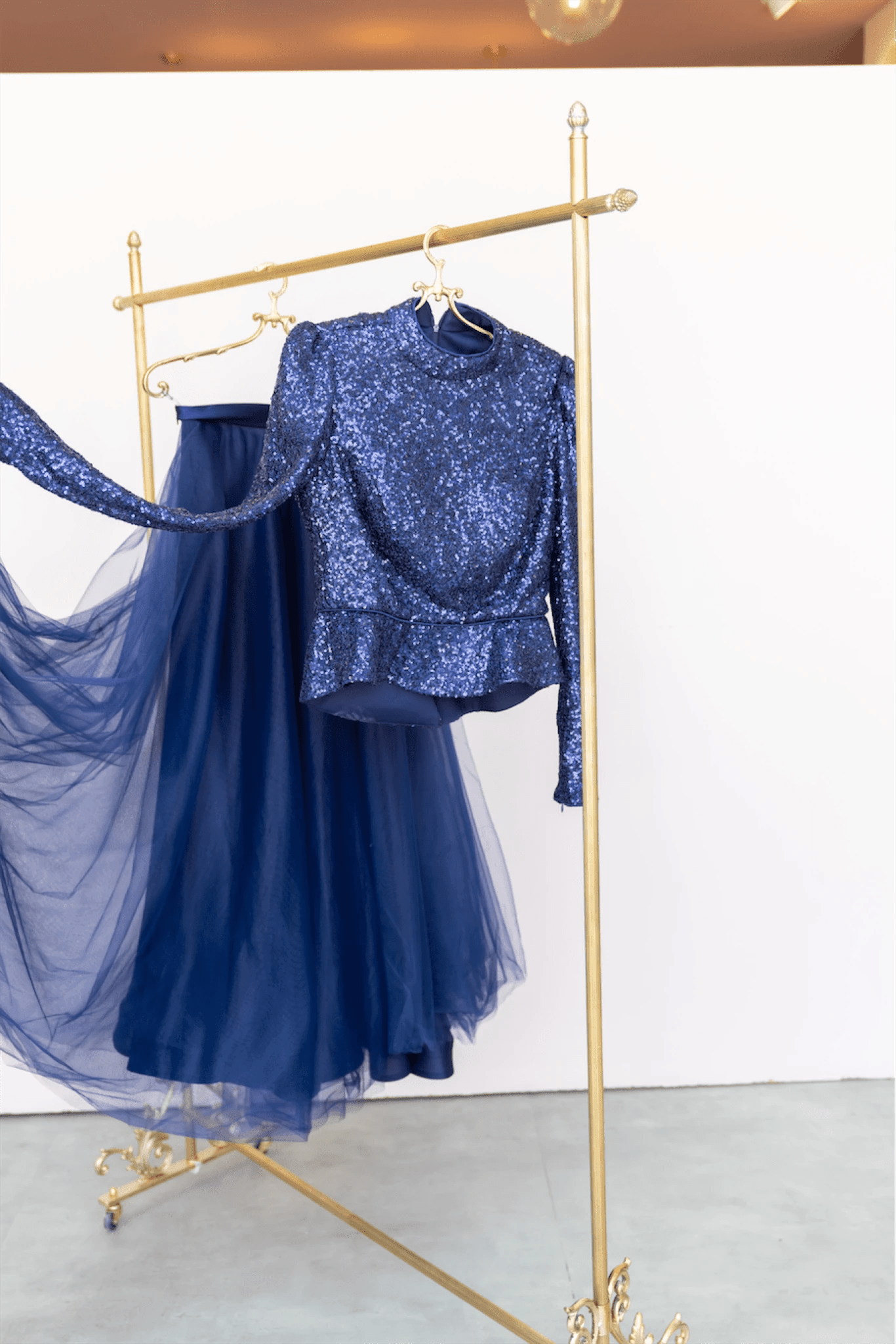 Payet Peplum Ceket Tütü Etek Takım Abiye - FioraofDress - tesettur - abiye - 44 - lacivert - hijab - evening - dress