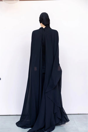 Pelerin Tesettür Abiye - FioraofDress - tesettur - abiye - 40 - SİYAH - hijab - evening - dress