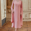 Pembe Pelerin Kol Tesettür Elbise - FioraofDress - tesettur - abiye - 44 - hijab - evening - dress
