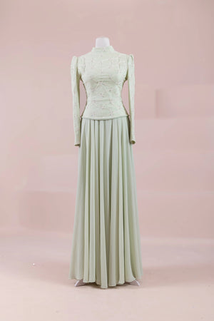 Ponte Tesettür Abiye - FioraofDress - tesettur - abiye - mint - 38 - hijab - evening - dress