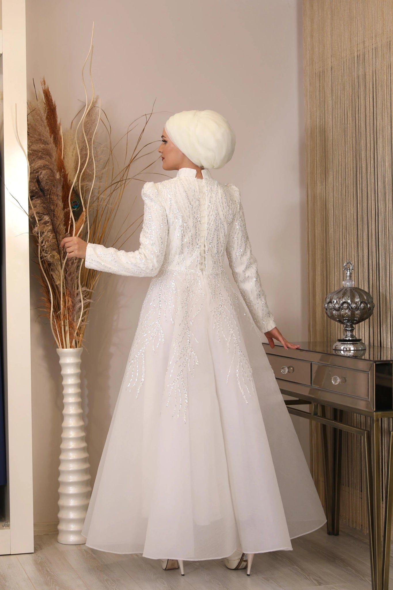 Prenses Tesettür Abiye - FioraofDress - tesettur - abiye - Beyaz - 38 - hijab - evening - dress