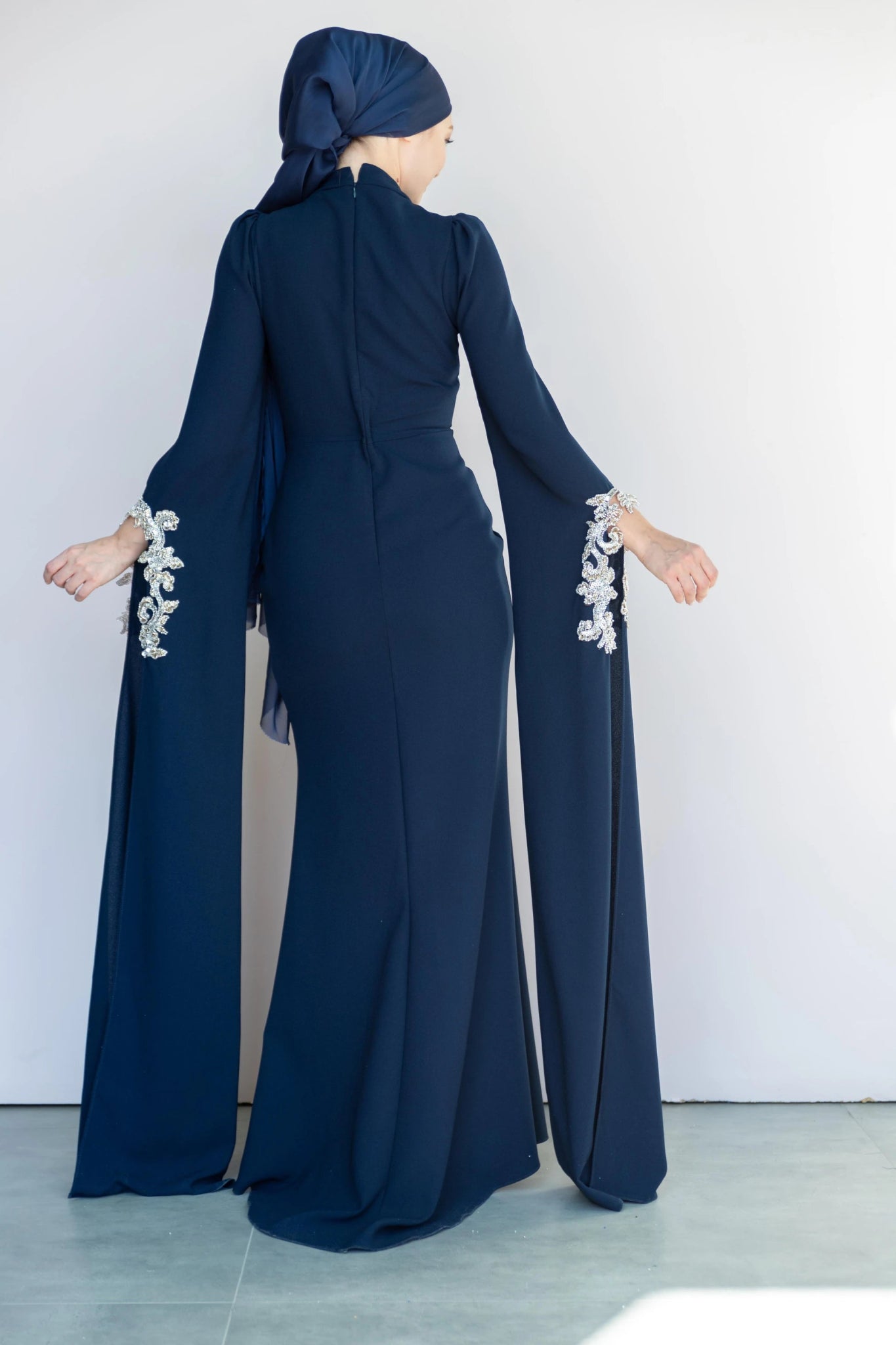 Queen Teseetür Abiye - FioraofDress - tesettur - abiye - 36 - LACİVERT - hijab - evening - dress
