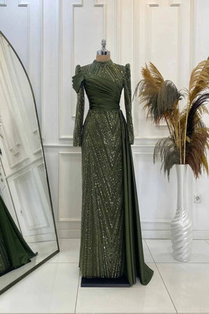 Raissa Tesettür Abiye - FioraofDress - tesettur - abiye - HAKİ - 38 - hijab - evening - dress