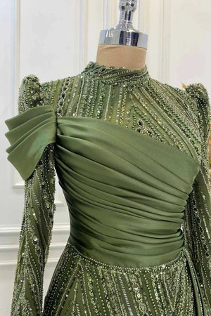 Raissa Tesettür Abiye - FioraofDress - tesettur - abiye - HAKİ - 38 - hijab - evening - dress