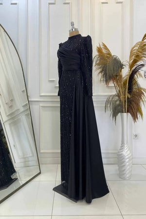 Raissa Tesettür Abiye - FioraofDress - tesettur - abiye - SİYAH - 38 - hijab - evening - dress