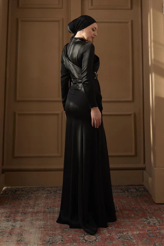 Rana Taşlı Tesettür Abiye - FioraofDress - tesettur - abiye - 36 - Siyahh - hijab - evening - dress