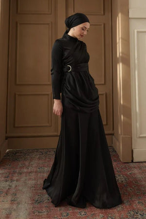 Rana Taşlı Tesettür Abiye - FioraofDress - tesettur - abiye - 36 - Siyahh - hijab - evening - dress