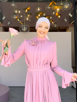 Romantic Tesettur Abiye - FioraofDress - tesettur - abiye - PEMBE - 44 - hijab - evening - dress