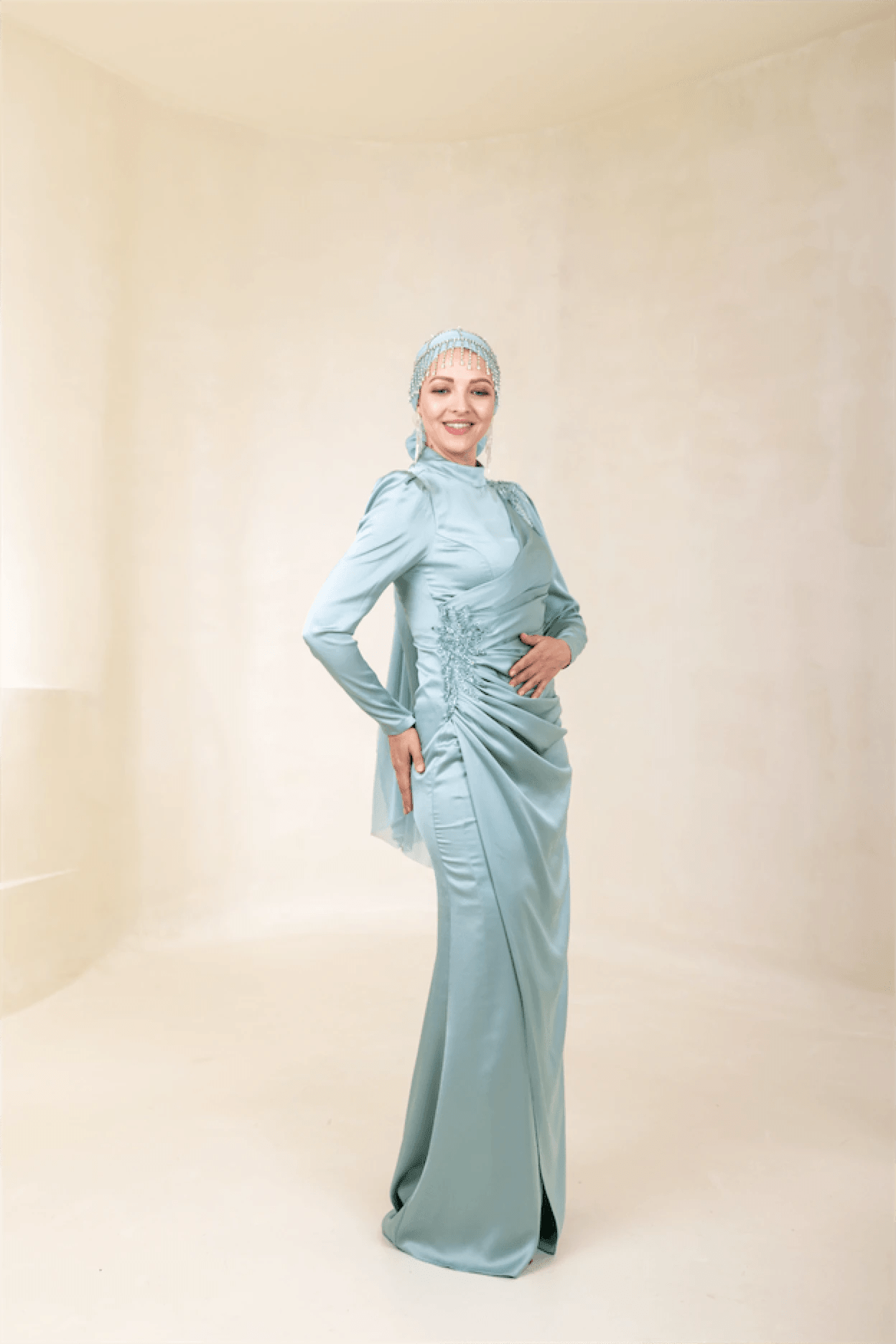 Romola Tesettür Abiye - FioraofDress - tesettur - abiye - 44 - mint - hijab - evening - dress
