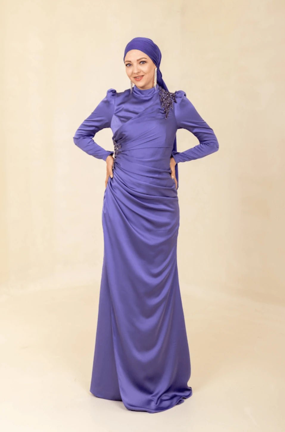Romola Tesettür Abiye - FioraofDress - tesettur - abiye - 44 - Lavanta - hijab - evening - dress