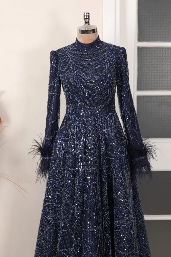 Rosalin Tesettür Abiye - FioraofDress - tesettur - abiye - lacivert - 36 - hijab - evening - dress