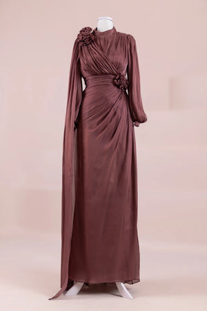 Rosavé Tesettür Abiye - FioraofDress - tesettur - abiye - bery burgundy - 38 - hijab - evening - dress