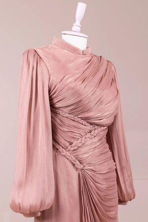 Roselle Tesettür Abiye - FioraofDress - tesettur - abiye - Gül Kurusu - 38 - hijab - evening - dress