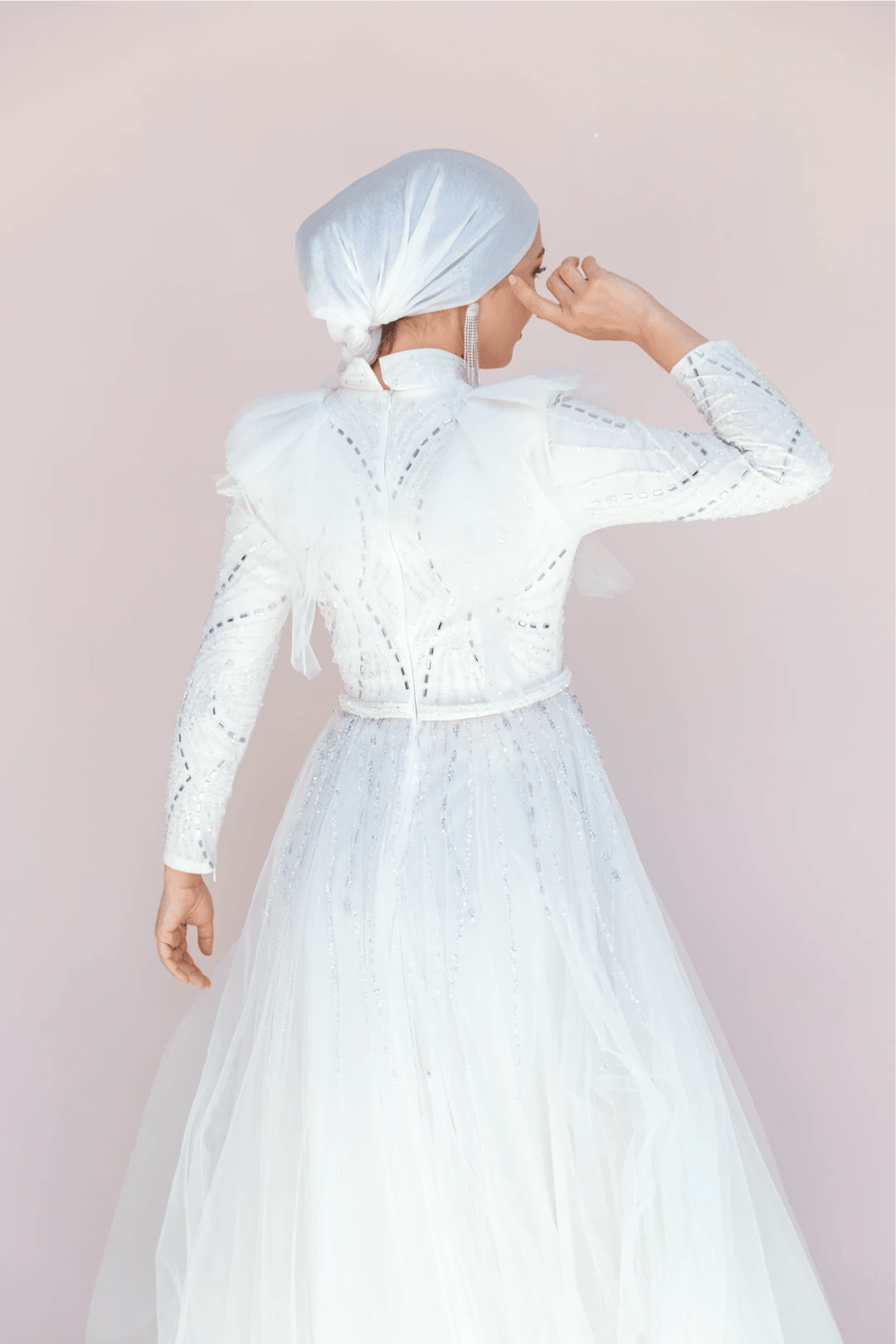 Rosette Tesettür Abiye - FioraofDress - tesettur - abiye - 42 - Beyaz - hijab - evening - dress