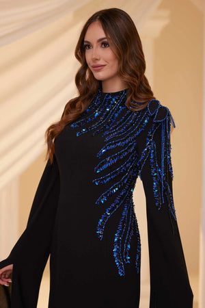 Salkım Tesettür Abiye - FioraofDress - tesettur - abiye - SAX - 38 - hijab - evening - dress