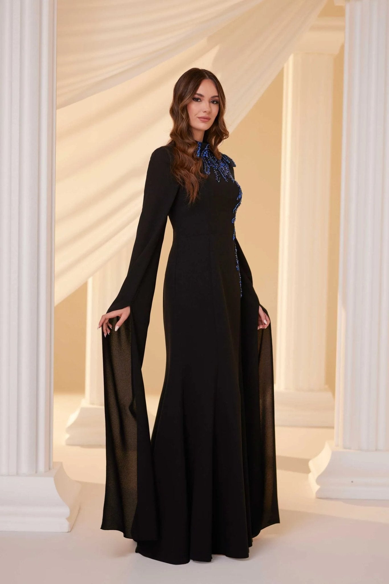 Salkım Tesettür Abiye - FioraofDress - tesettur - abiye - SAX - 38 - hijab - evening - dress