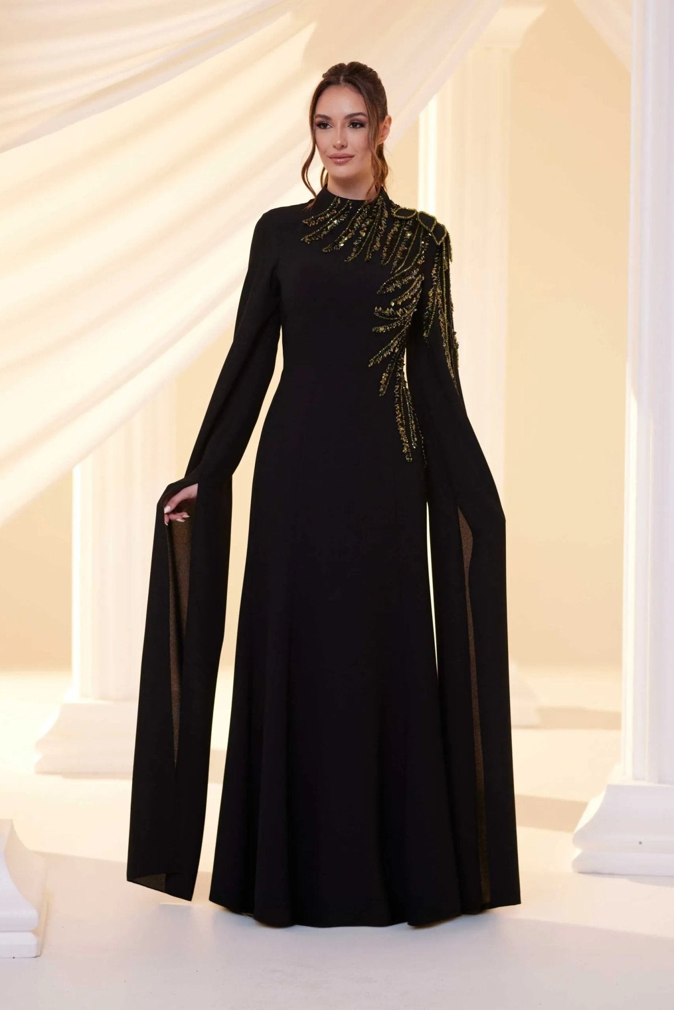 Salkım Tesettür Abiye - FioraofDress - tesettur - abiye - olive - 38 - hijab - evening - dress