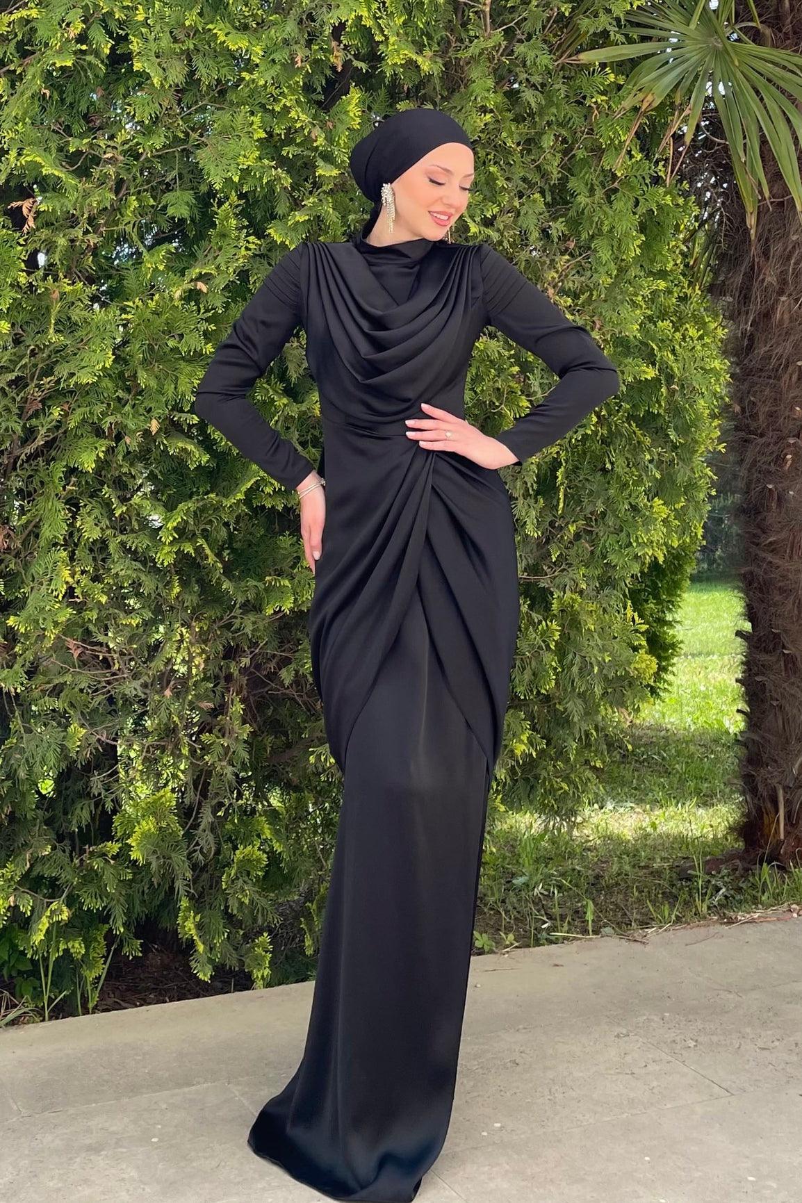 Sanem Tesettür Abiye - FioraofDress - tesettur - abiye - 44 - Siyahh - hijab - evening - dress