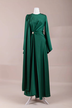 Satenya Tesettür Abiye - FioraofDress - tesettur - abiye - zümrüt - 38 - hijab - evening - dress
