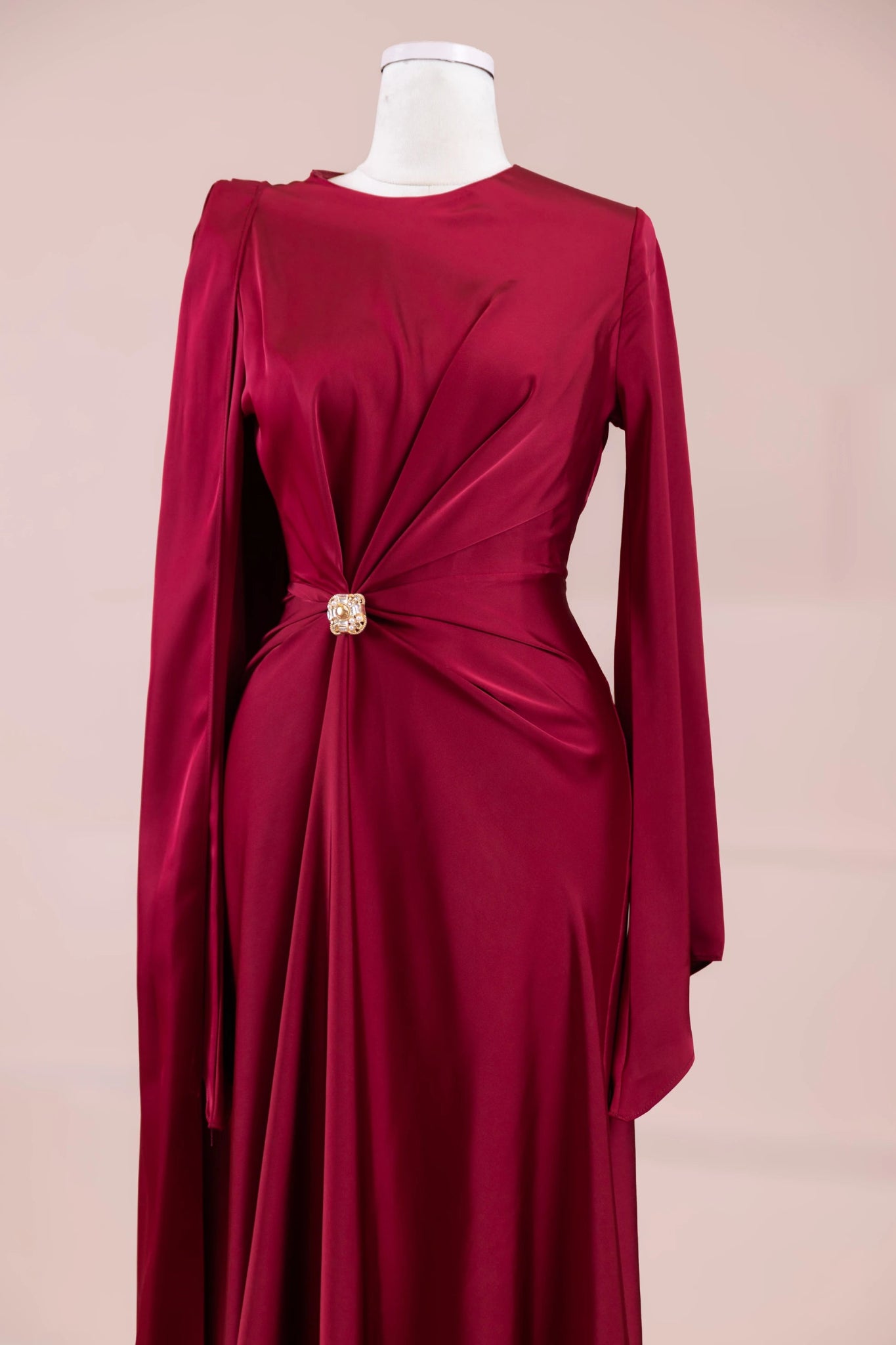 Satenya Tesettür Abiye - FioraofDress - tesettur - abiye - BORDO - 38 - hijab - evening - dress