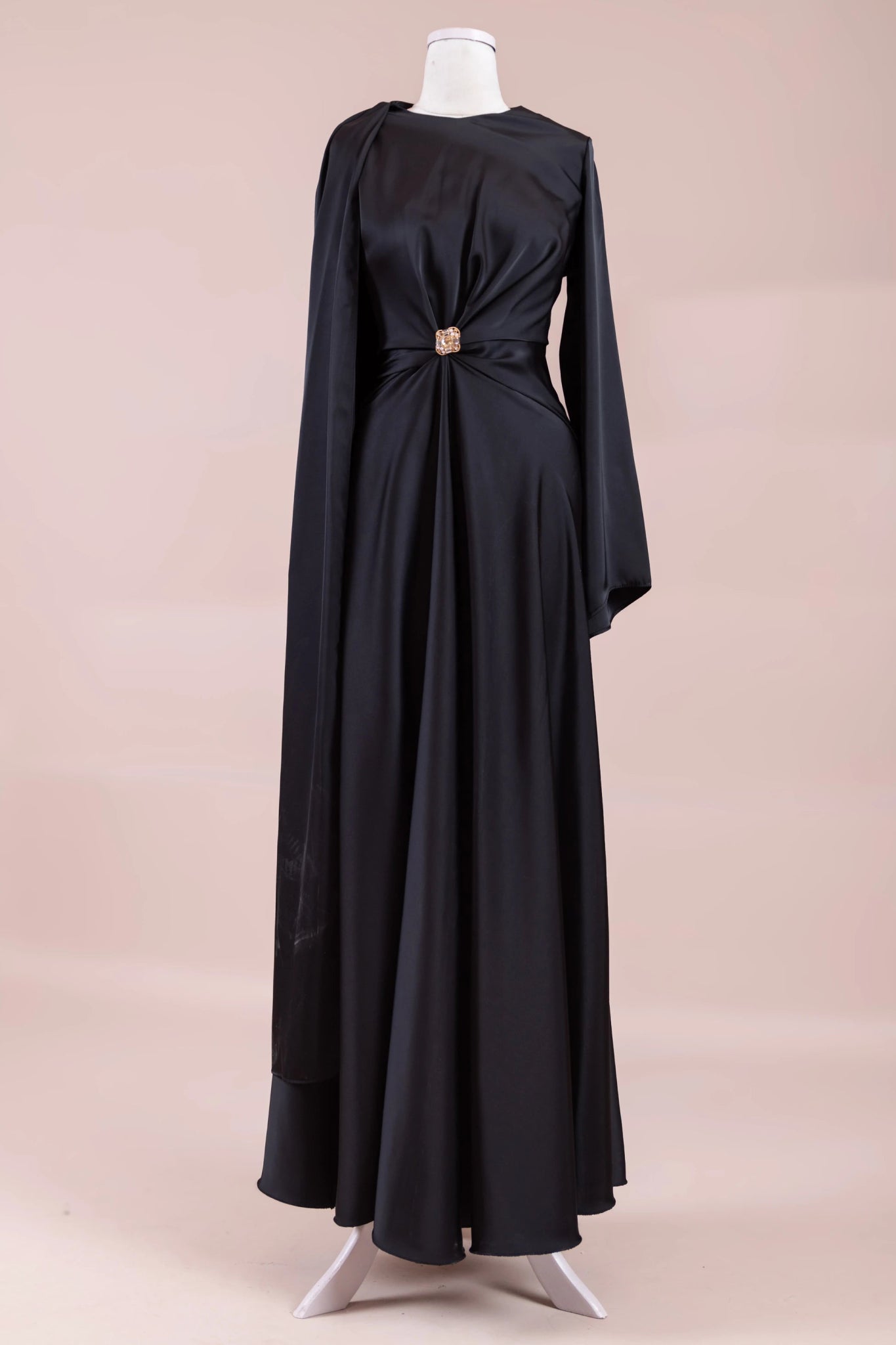 Satenya Tesettür Abiye - FioraofDress - tesettur - abiye - Siyahh - 38 - hijab - evening - dress