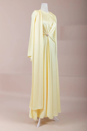 Satenya Tesettür Abiye - FioraofDress - tesettur - abiye - Sarı - 38 - hijab - evening - dress