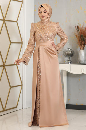 Şehrazat Tesettür Abiye Somon - FioraofDress - tesettur - abiye - 48 - hijab - evening - dress