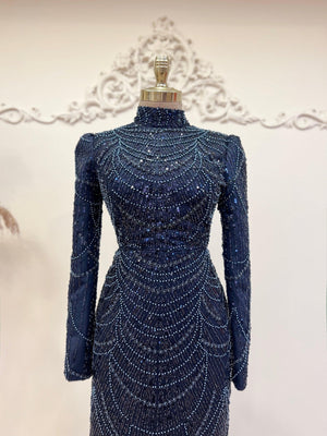 Selena Tesettür Abiye Lacivert - FioraofDress - tesettur - abiye - 48 - LACİVERT - hijab - evening - dress