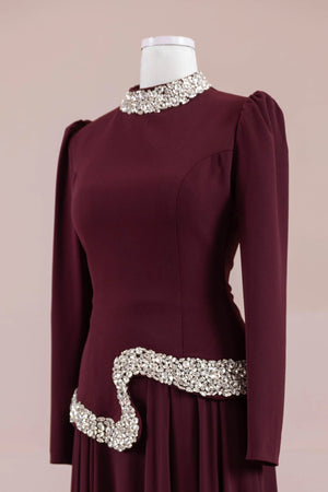 Selva Tesettür Abiye - FioraofDress - tesettur - abiye - BORDO - 38 - hijab - evening - dress