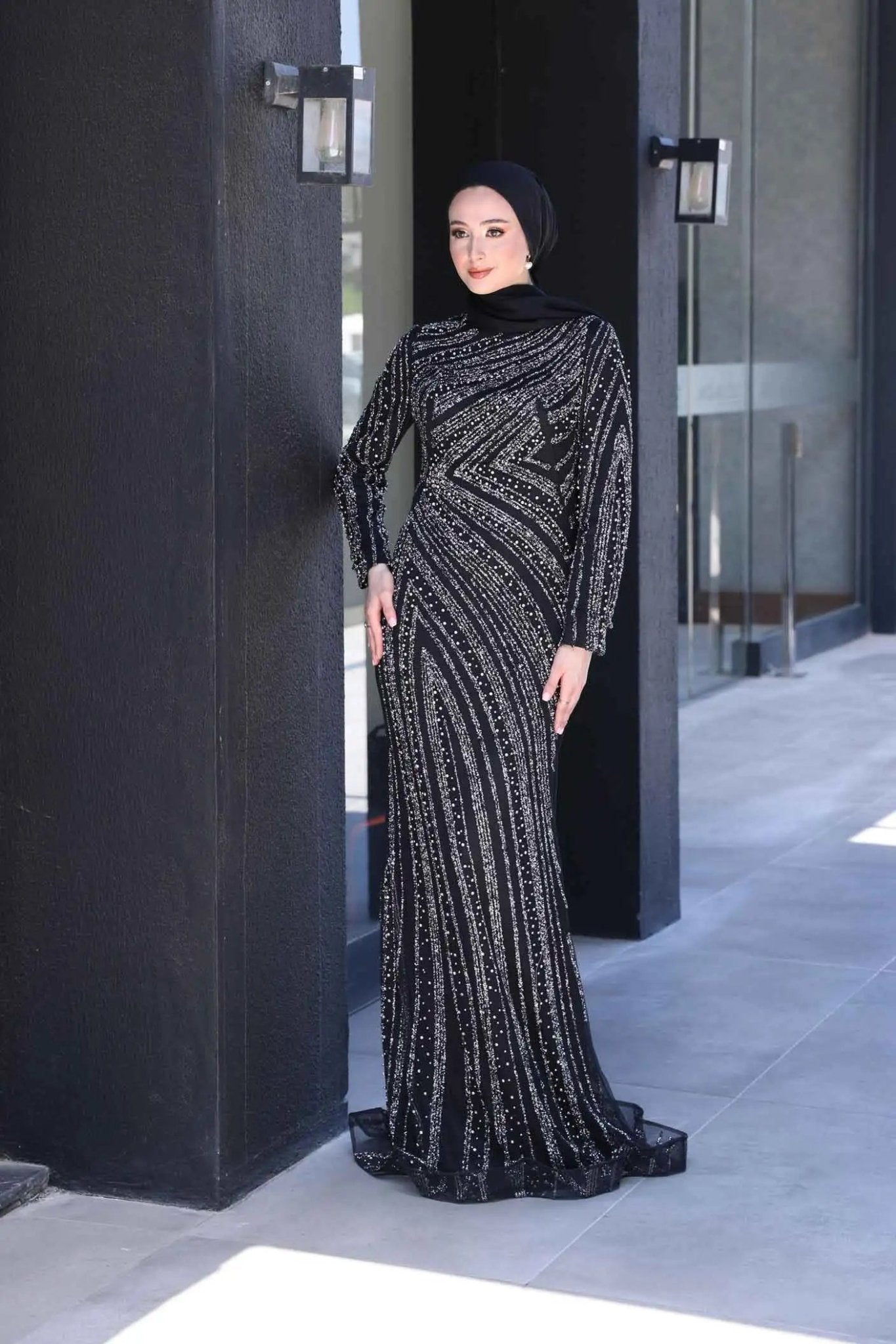 Senna Tesettür Abiye - FioraofDress - tesettur - abiye - 38 - Siyahh - hijab - evening - dress