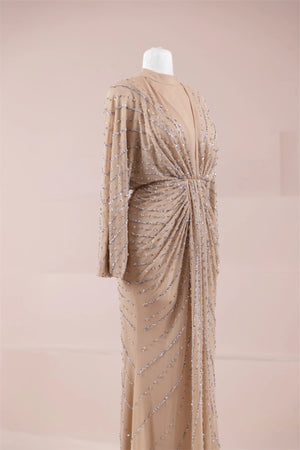 Serel Tesettür Abiye - FioraofDress - tesettur - abiye - BEJ - 36 - hijab - evening - dress