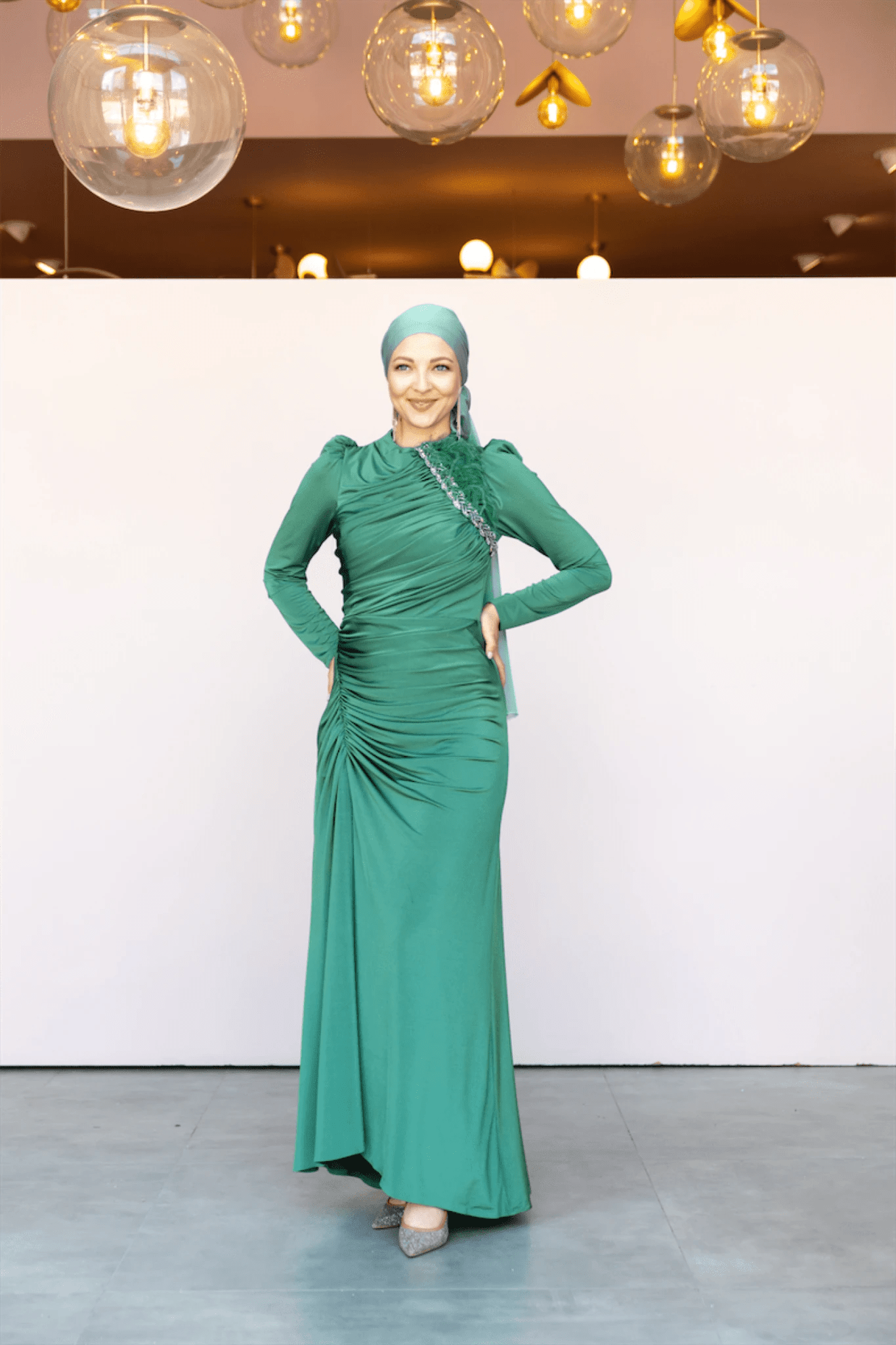Setri Tesettür Abiye - FioraofDress - tesettur - abiye - 44 - Yağı Yeşil - hijab - evening - dress