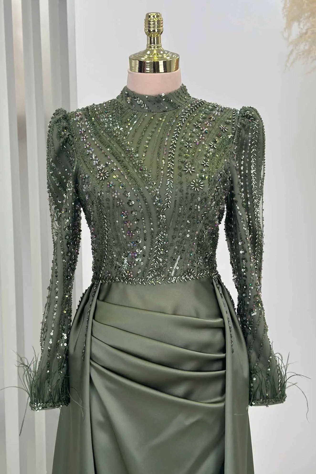 Sherry Tesettür Abiye - FioraofDress - tesettur - abiye - HAKİ - 38 - hijab - evening - dress