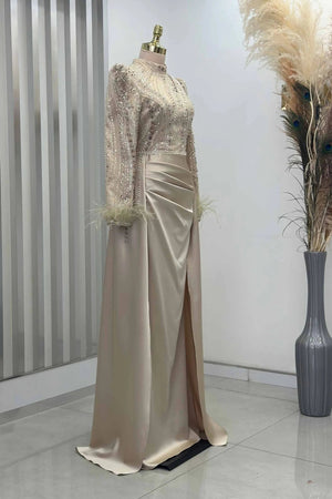 Sherry Tesettür Abiye - FioraofDress - tesettur - abiye - GOLD - 38 - hijab - evening - dress
