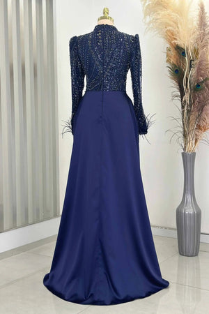 Sherry Tesettür Abiye - FioraofDress - tesettur - abiye - LACİVERT - 38 - hijab - evening - dress