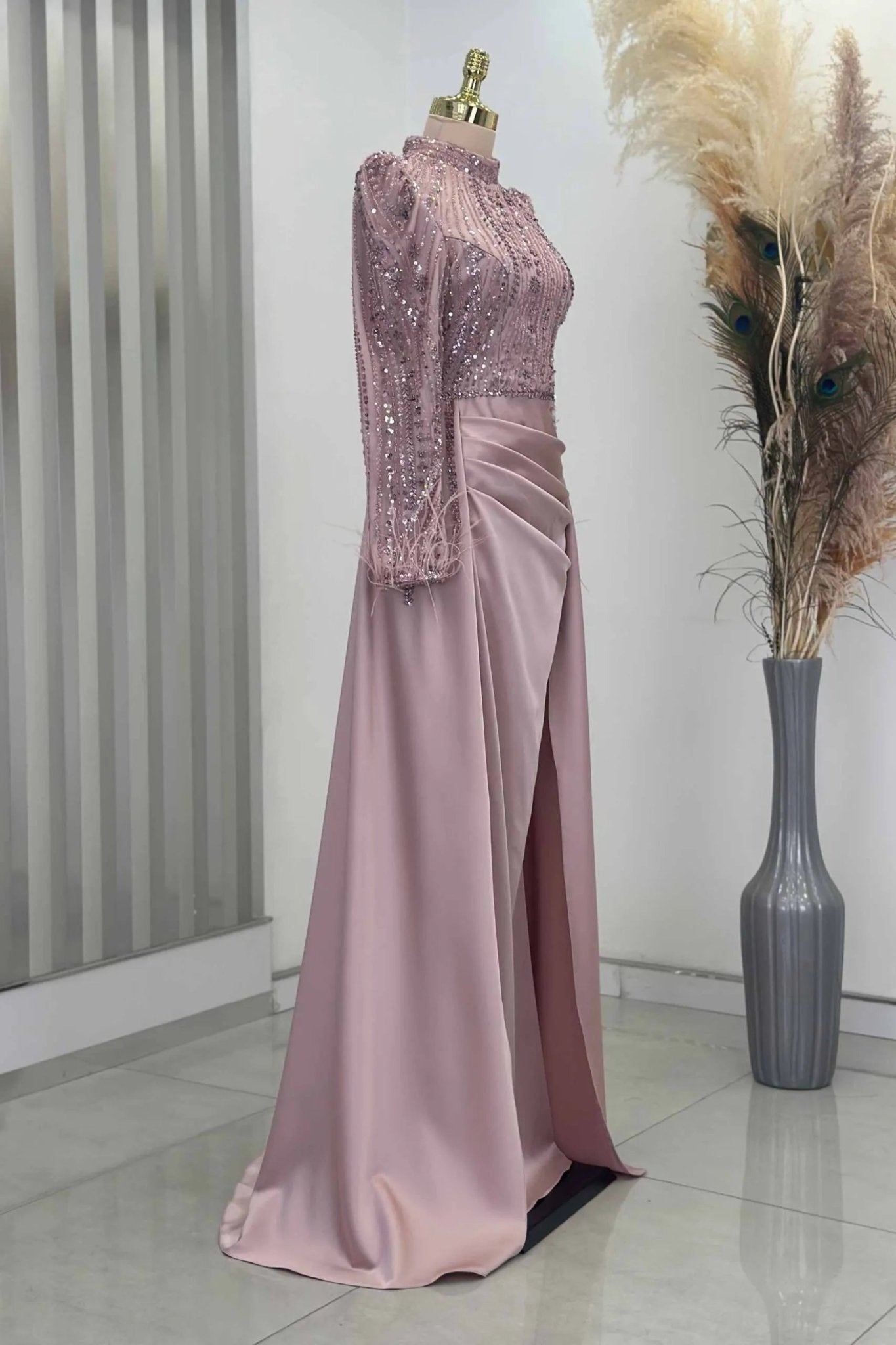 Sherry Tesettür Abiye - FioraofDress - tesettur - abiye - Pudra - 38 - hijab - evening - dress