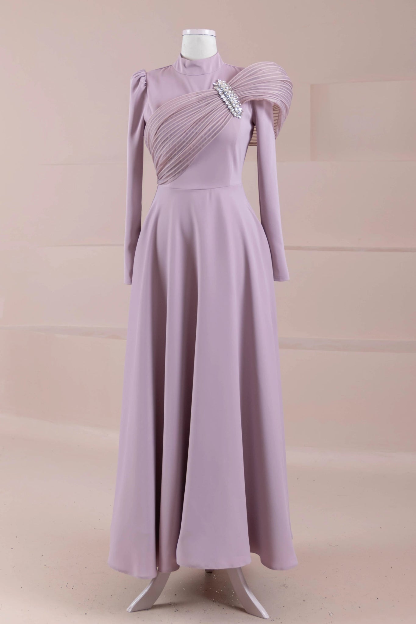 Sinetra Tesettür Abiye - FioraofDress - tesettur - abiye - Pudra - 36 - hijab - evening - dress