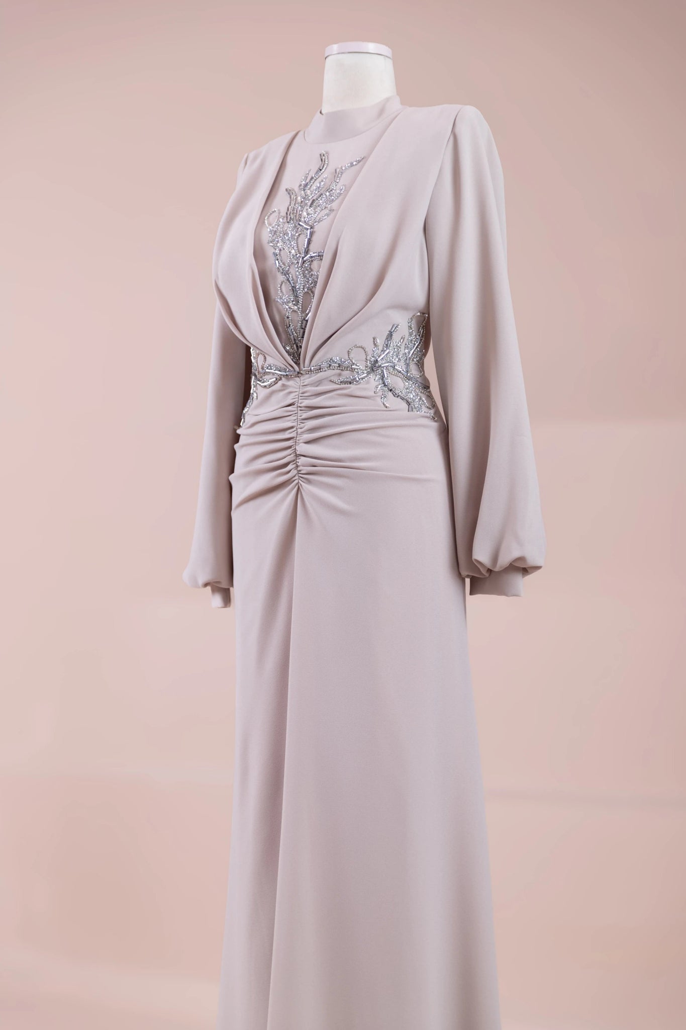 Siva Tesettür Abiye - FioraofDress - tesettur - abiye - BEJ - 38 - hijab - evening - dress